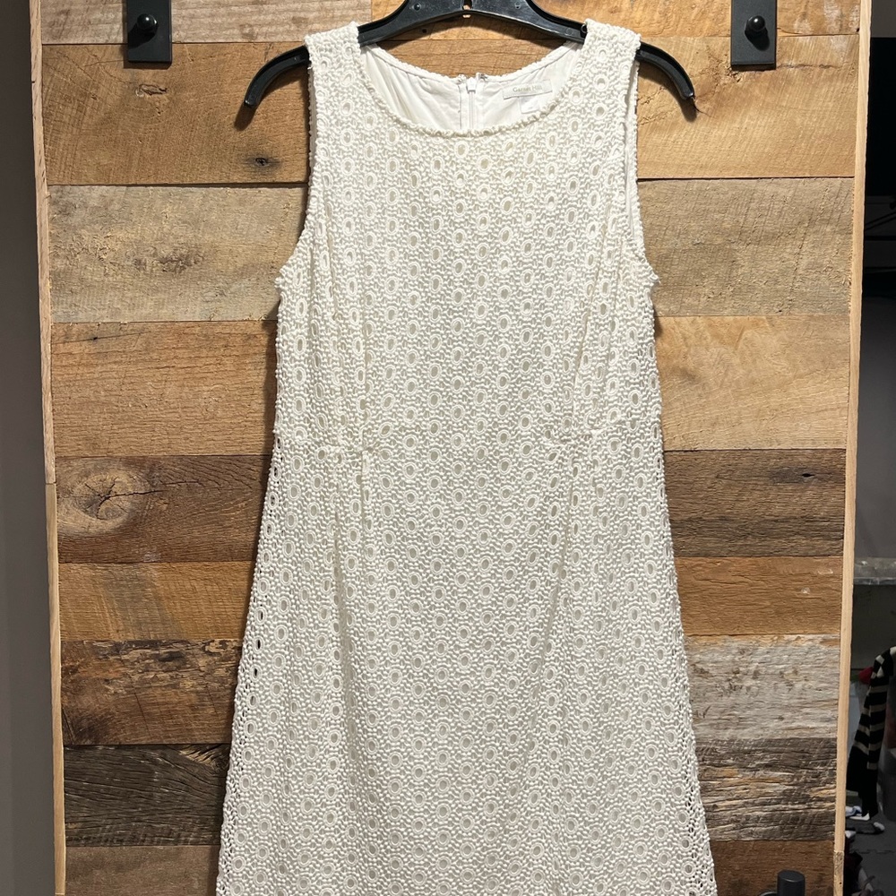 Garnet Hill white eyelet tank dress